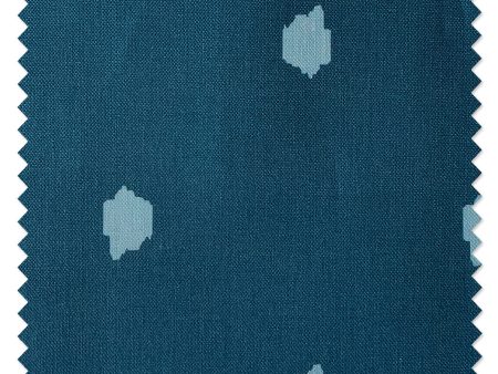 Fabric by the Yard - Medina Dot - Cadet Blue on Linen Online now