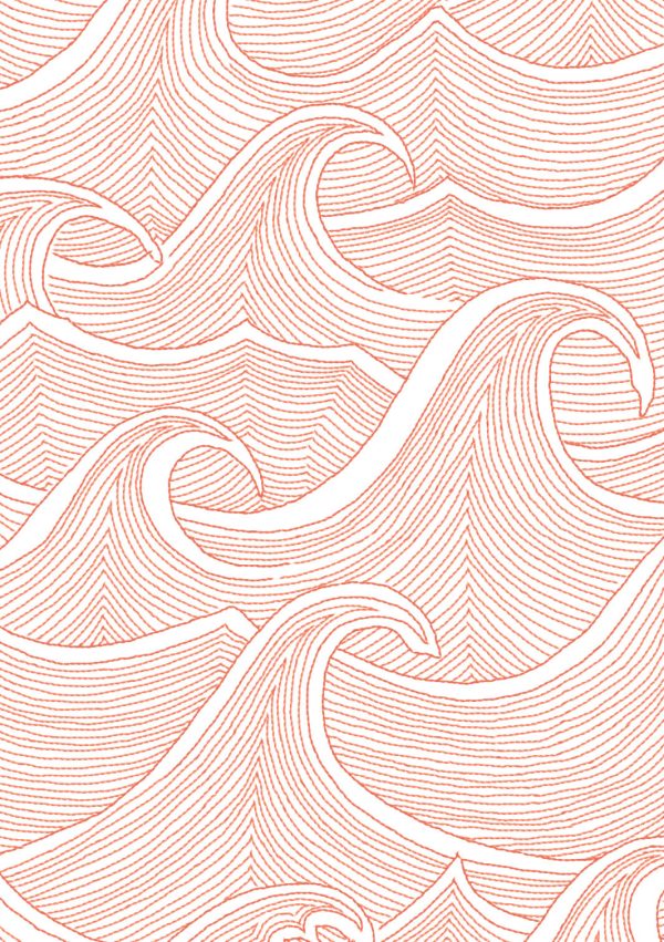 Waves Two Tone  Wallpaper by Lingua Franca - Persimmon on Ivory Online Hot Sale