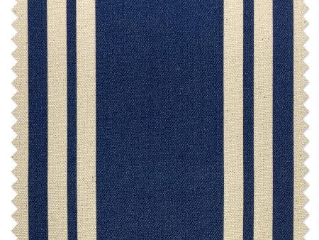 Fabric by the Yard - Yorkshire Stripe - Navy on Raw Canvas Online