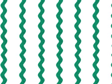 Ric-Rac Stripe on White  Wallpaper by Sarah Jessica Parker - Emerald on Sale