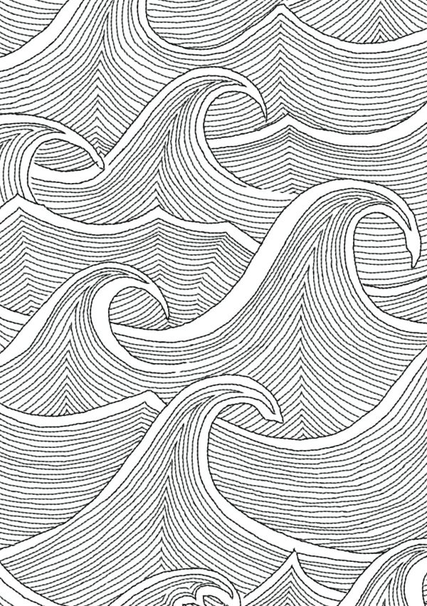 Waves  Wallpaper by Lingua Franca - Black on White Online Hot Sale