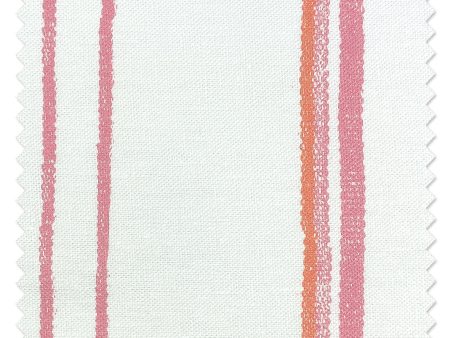 Fabric by the Yard - Two Tone Stripe - Creamsicle on Linen on Sale