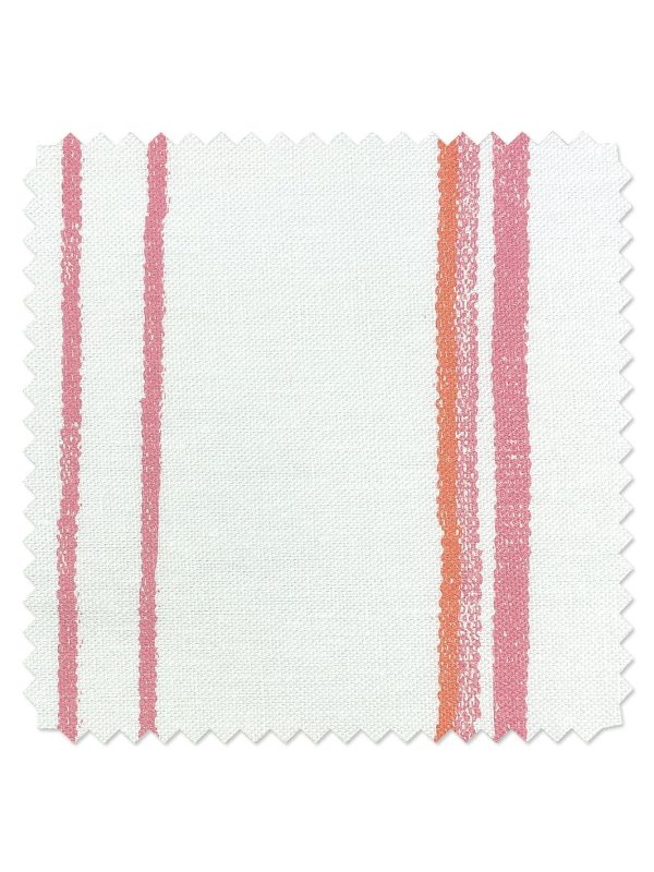 Fabric by the Yard - Two Tone Stripe - Creamsicle on Linen on Sale