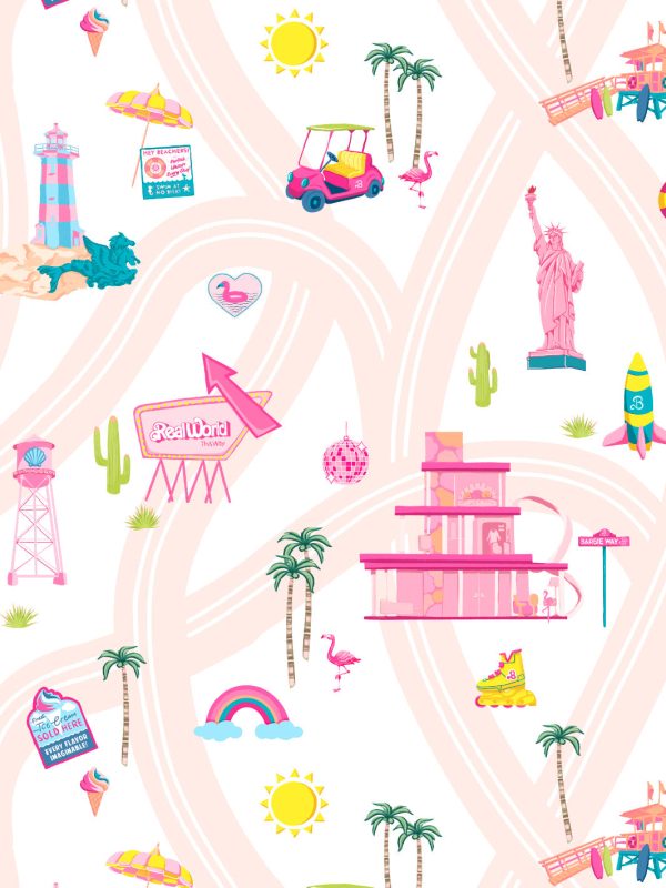 Barbie™ Land  Wallpaper by Barbie™ - Peach Cheap