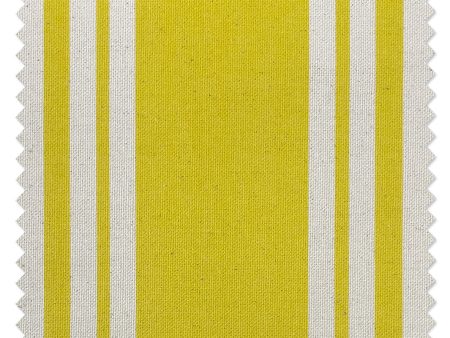 Fabric by the Yard - Yorkshire Stripe - Yellow on Raw Canvas Sale