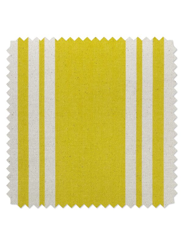 Fabric by the Yard - Yorkshire Stripe - Yellow on Raw Canvas Sale