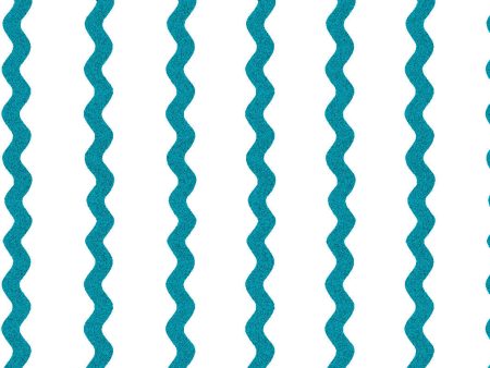 Ric-Rac Stripe on White  Wallpaper by Sarah Jessica Parker - Peacock For Sale