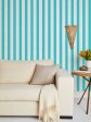 Grosgrain Stripe on White  Wallpaper by Sarah Jessica Parker - Capri Blue Online Hot Sale