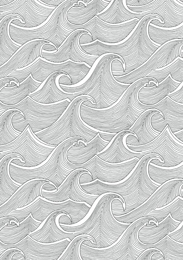 Waves  Wallpaper by Lingua Franca - Black on White Online Hot Sale