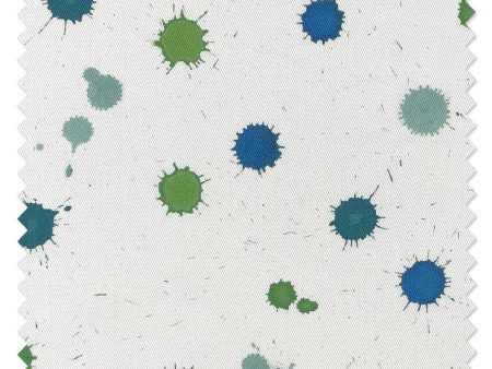 Fabric by the Yard - Splattered - Blue Citrine on Organic Twill Online now