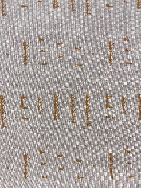 Fabric by the Yard - Stitch - Terracotta on Flax Linen Discount