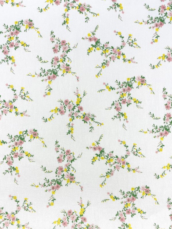 Fabric by the Yard - Jolene - Lemon Pink on Linen Hot on Sale