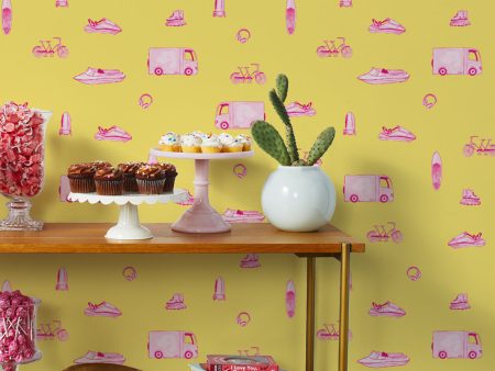 Barbie™ She Shed  Wallpaper by Barbie™ - Yellow Cheap