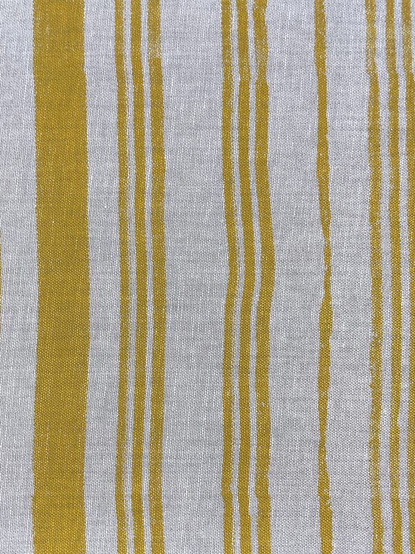 Fabric by the Yard - Painted Stripes - Gold on Flax Linen Online Sale