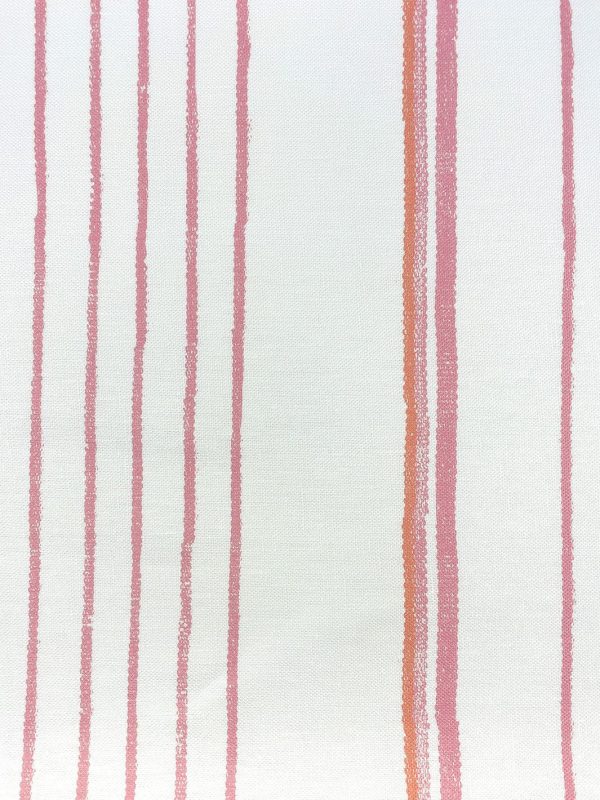 Fabric by the Yard - Two Tone Stripe - Creamsicle on Flax Linen on Sale