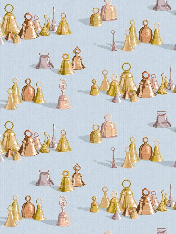 All The Bells  Wallpaper by Sarah Jessica Parker - Misty Blue Supply