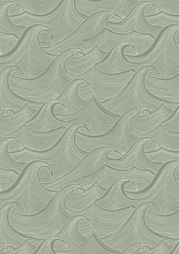 Waves Two Tone  Wallpaper by Lingua Franca - Moss Online Sale