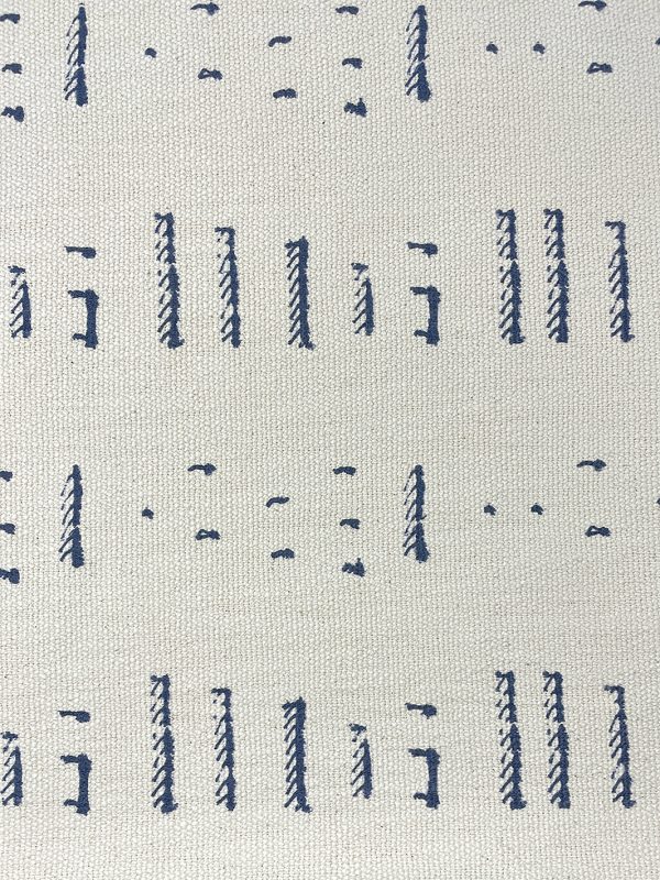 Fabric by the Yard - Stitch - Navy on Flax Linen on Sale