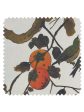 Fabric by the Yard - Persimmon Birds - Persimmon on Flax Linen For Discount