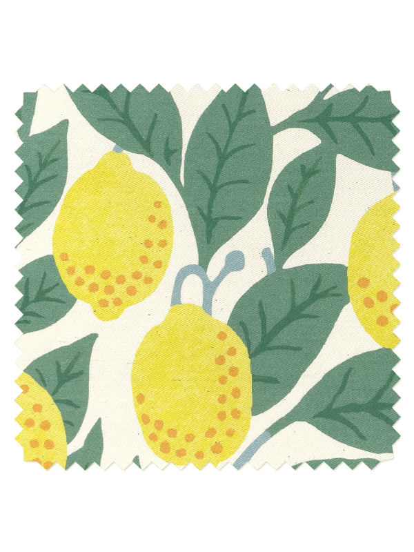 Fabric by the Yard - Lemons - Natural on Organic Twill Cheap