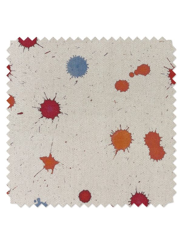 Fabric by the Yard - Splattered - Berry Sky on Organic Twill Online now