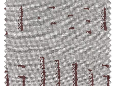 Fabric by the Yard - Stitch - Rust on Flax Linen Online Hot Sale