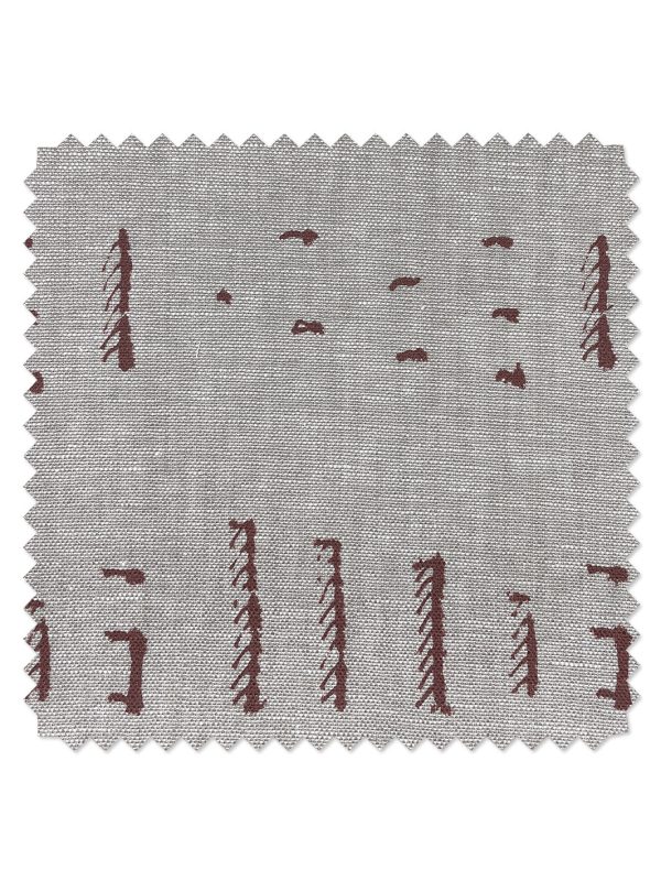 Fabric by the Yard - Stitch - Rust on Flax Linen Online Hot Sale