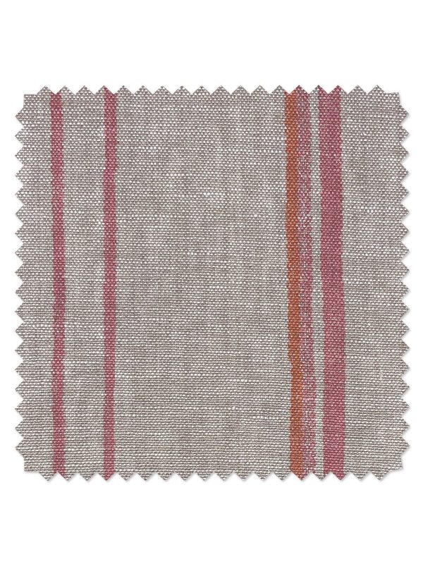 Fabric by the Yard - Two Tone Stripe - Creamsicle on Linen on Sale