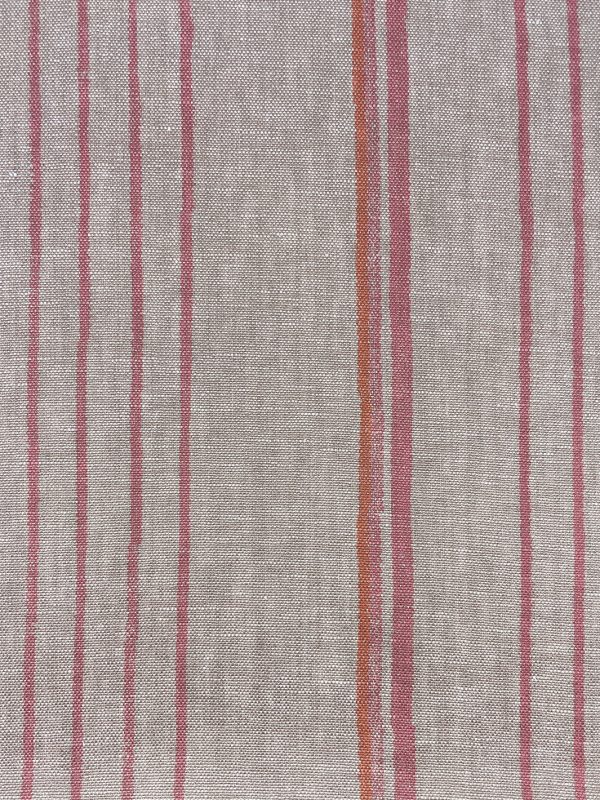 Fabric by the Yard - Two Tone Stripe - Creamsicle on Flax Linen on Sale