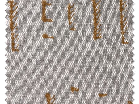 Fabric by the Yard - Stitch - Terracotta on Flax Linen Discount