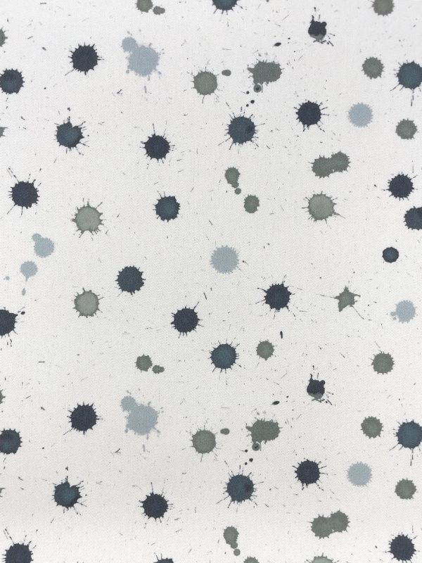 Fabric by the Yard - Splattered - Black Neutral on Organic Twill Discount