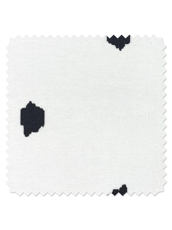 Fabric by the Yard - Medina Dot - Black on Linen Online now