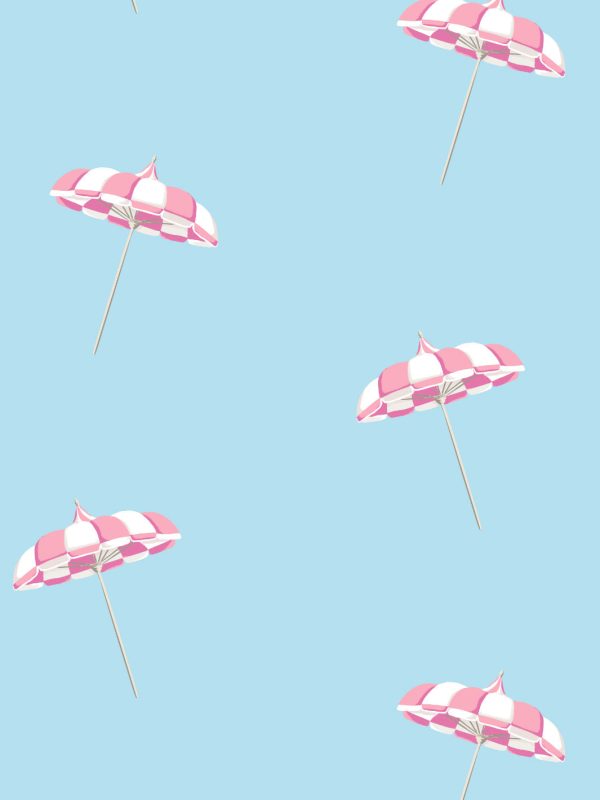 Barbie™ Land Umbrella  Wallpaper by Barbie™ - Baby Blue For Sale