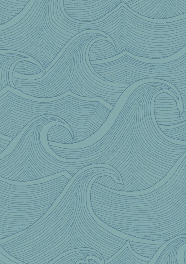 Waves Two Tone  Wallpaper by Lingua Franca - Marine For Cheap