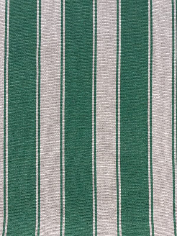 Fabric by the Yard - Ojai Stripe - Green on Flax Linen Online