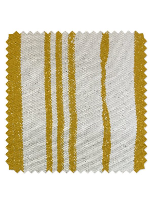 Fabric by the Yard - Painted Stripes - Gold on Flax Linen Online Sale