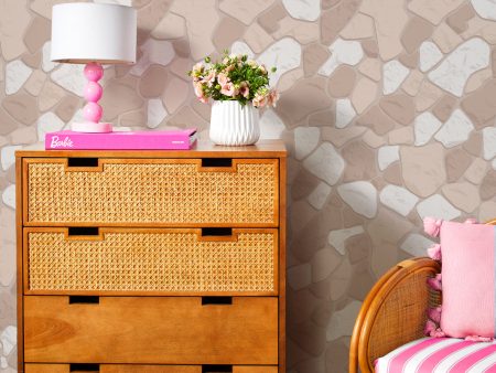 Barbie™ Rock Wall  Wallpaper by Barbie™ - Taupes For Cheap