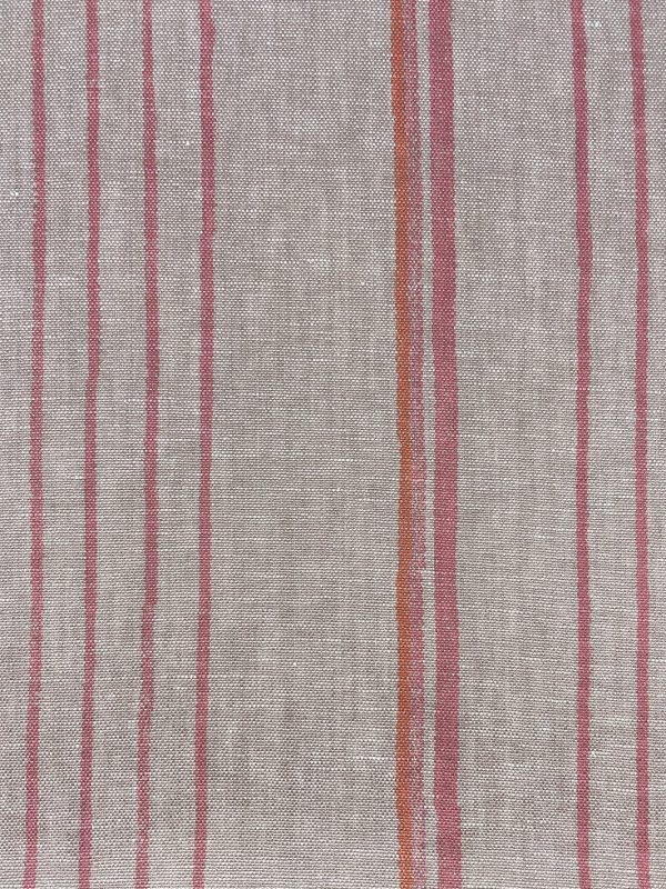 Fabric by the Yard - Two Tone Stripe - Creamsicle on Linen on Sale