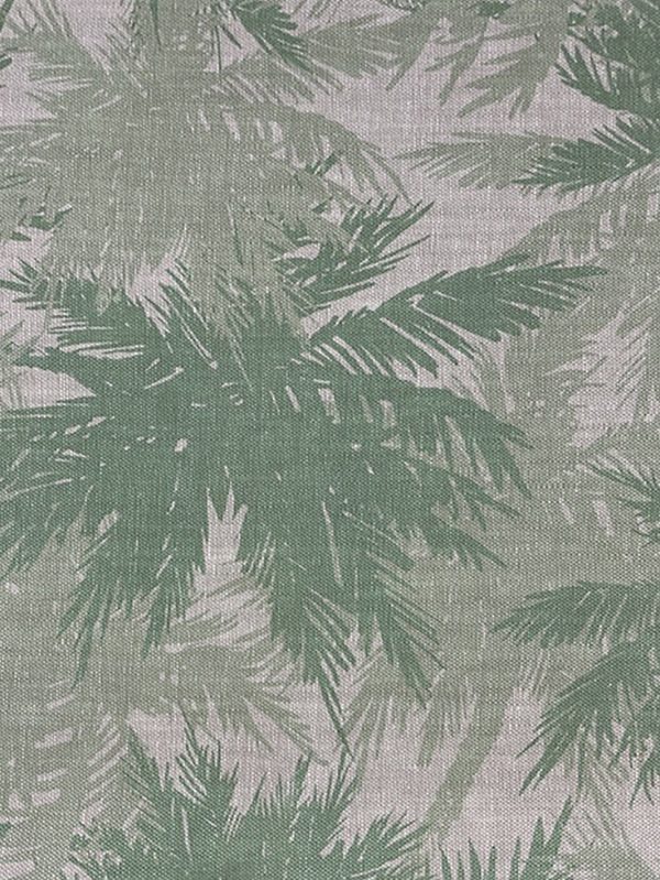 Fabric by the Yard - Palm Shuffle - Green on Flax Linen Online Sale