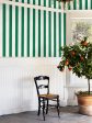 Grosgrain Stripe on White  Wallpaper by Sarah Jessica Parker - Emerald Cheap