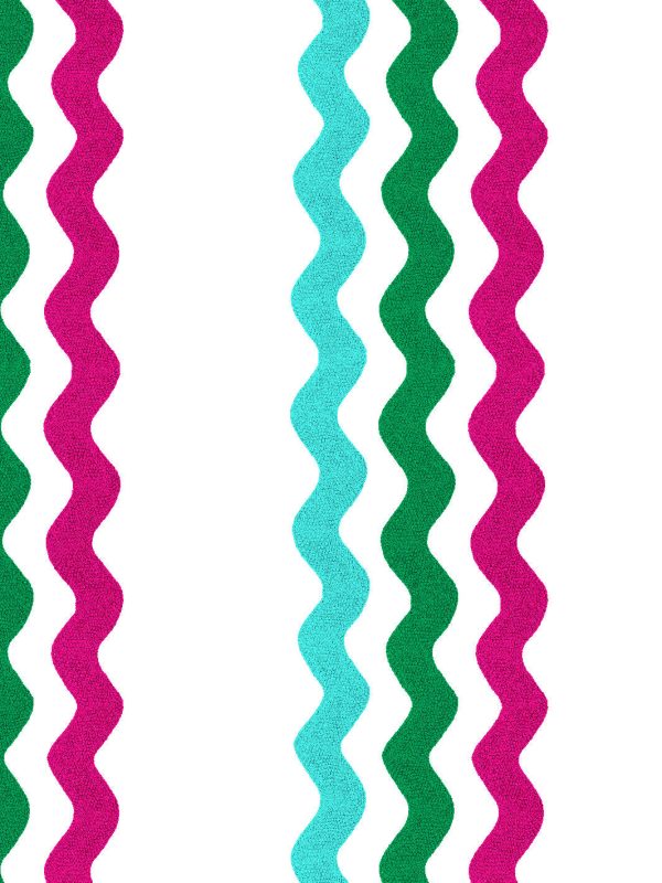 Ric-Rac Bands  Wallpaper by Sarah Jessica Parker - Emerald Capri Raspberry Online Sale