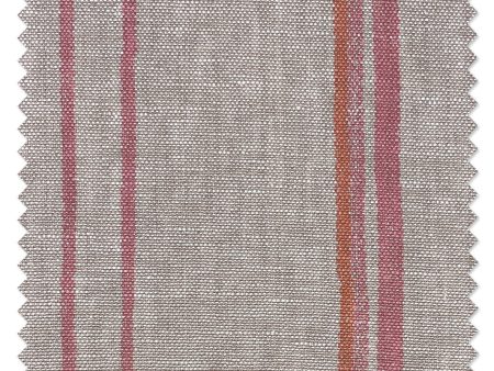 Fabric by the Yard - Two Tone Stripe - Creamsicle on Flax Linen on Sale