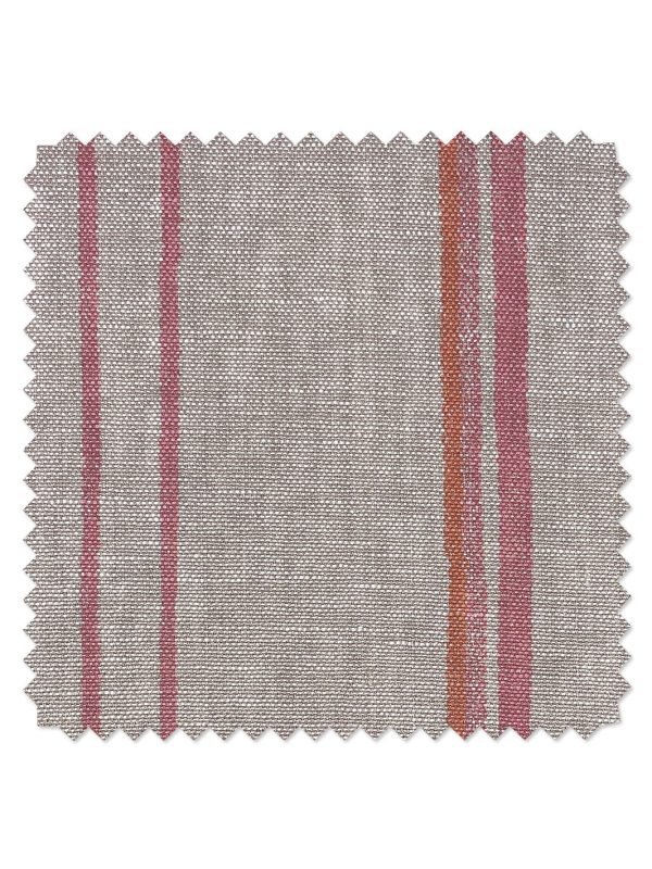 Fabric by the Yard - Two Tone Stripe - Creamsicle on Flax Linen on Sale