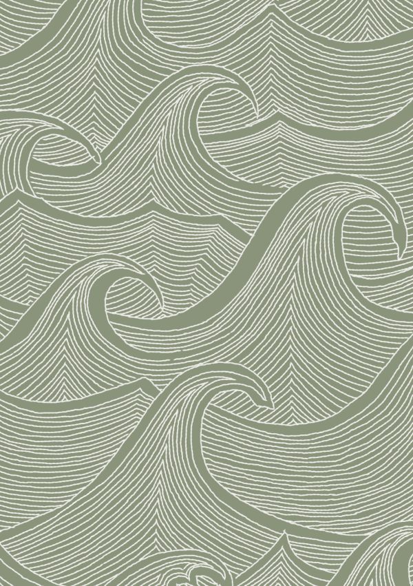 Waves Two Tone  Wallpaper by Lingua Franca - Moss Online Sale