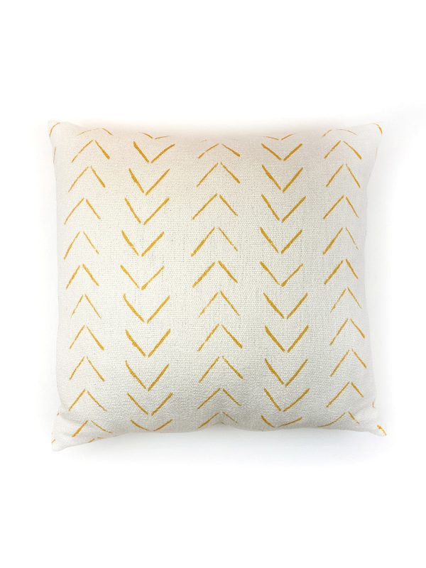 Arrows  Throw Pillow by Nathan Turner - Gold on California Cotton For Discount