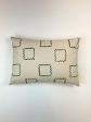 Zag Squares  Lumbar Throw Pillow by Nathan Turner - Green on Raw Canvas For Sale