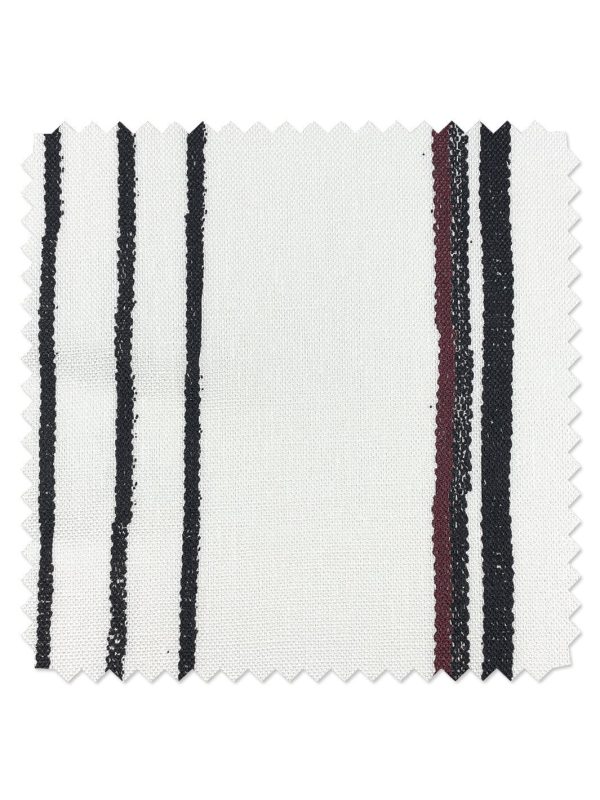 Fabric by the Yard - Two Tone Stripe - Black & Gray on Flax Linen Supply