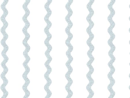 Ric-Rac Stripe on White  Wallpaper by Sarah Jessica Parker - Silver on Sale