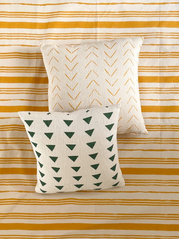 Arrows  Throw Pillow by Nathan Turner - Gold on California Cotton For Discount