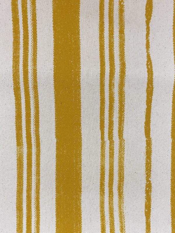 Fabric by the Yard - Painted Stripes - Gold on Flax Linen Online Sale